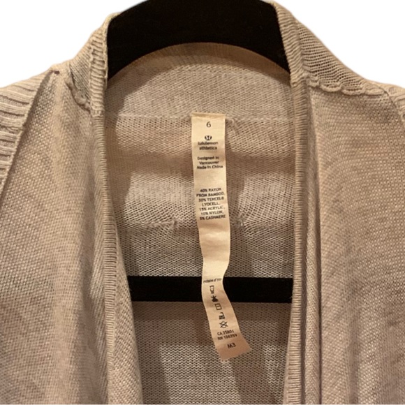 Lululemon Waterfall Open Front Cardigan Size 6 in Light Heather Grey - Picture 7 of 10